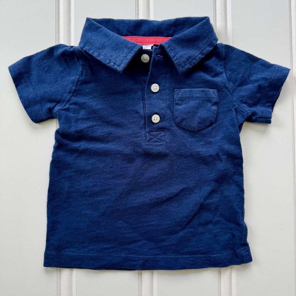 4/$10 - Carter's Navy Blue Cotton Baby Polo Shirt | 9-12 Months